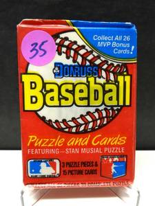 lot 35 image: 1988 Donruss Baseball Sealed Unopened Wax Pack 15 Cards And 3 Puzzle Pieces