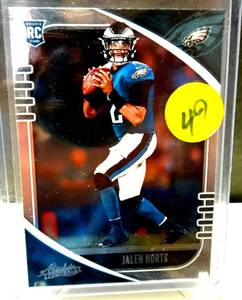 lot 49 image: RISING STAR ROOKIE - 2020 Panini Absolute Football #145 Jalen Hurts PHILADELPHIA EAGLES RC