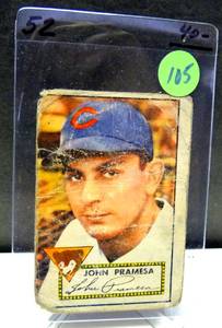 lot 105 image: AUTHENTIC ORIGINAL 1952 Topps #105 Johnny Pramesa - CHICAGO CUBS
