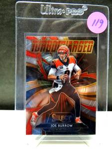 lot 119 image: ROOKIE SUPERSTAR - 2020 Select Joe Burrow Turbocharged Rookie Card RC #T20 Bengals $$