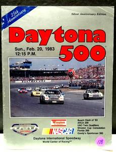 lot 128 image: 1983 Daytona 500 Program And Starting Lineup - Silver 25th Anniversary Edition $$