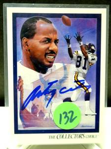 lot 132 image: AUTHENTIC AUTOGRAPH - MINNESOTA VIKINGS ANTHONY CARTER HAND SIGNED UPPER DECK CARD