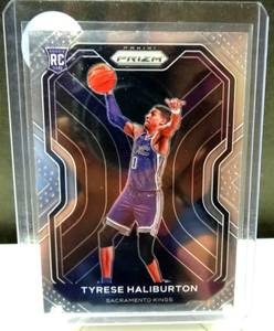 lot 153 image: HOT ROOKIE - 2020-2021 Panini Prizm Tyrese Halliburton #262 Base Rookie Card Kings $$