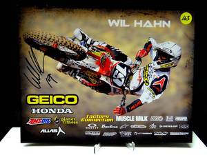 lot 163 image: AUTHENTIC AUTOGRAPH - MOTORCROSS SUPERSTAR ZACH BELL HAND SIGNED 8 X 10 PROMO CARD