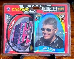 lot 170 image: NASCAR - COLLECTORS CHOICE JEFF BURTON STICKERS - SEALED