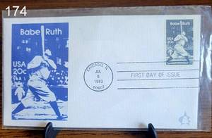 lot 174 image: FIRST DAY OF ISSUE - BABE RUTH ENVELOPE & STAMP JULY 6, 1983