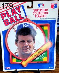 lot 179 image: GEORGE BRETT ROYALS TARA PLAY BALL SUPERSTAR COLLECTABLE PLAQUE - SEALED