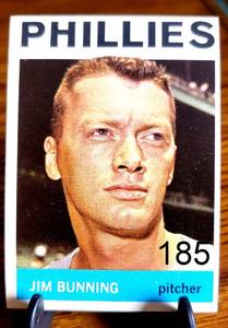 lot 185 image: VINTAGE 1964 Topps -Jim Bunning HOF #265 - Philadelphia Phillies