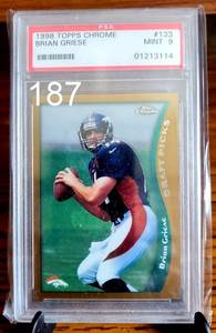 lot 187 image: GRADED PSA 9 MINT - 1998 TOPPS CHROME BRIAN GRIESE CARD #133 - DENVER BRONCOS $$