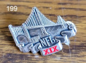 lot 199 image: BIG $ ITEM - 1985 - NFL - FOOTBALL - XIX SUPERBOWL - MEDIA  PRESS - #2102 - PIN - ORIGINAL CHECK COMPS