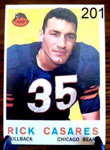 lot 201 image: VINTAGE 1959 RICK CASARES - Topps Football Card -# 120 - CHICAGO BEARS