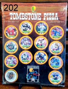 lot 202 image: ORIGINAL SEALED - 1996 Tombstone Pizza Unopened NFL Quarterback Club Milkcap Set $$