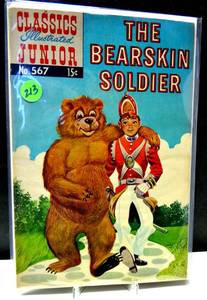 lot 213 image: VINTAGE 1968 CLASSICS ILLUSTRATED JUNIOR # 567 - THE BEARSKIN SOLDIER - VGFN