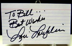 lot 217 image: AUTHEN AUTOGRAPHED INDEX CARD - FULL HOUSE STAR - LORI LOUGHLIN PERSONALIZED