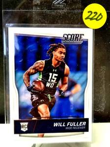 lot 220 image: RISING STAR ROOKIE - 2016 Panini Score Football Will Fuller Rookie Card RC Houston Texans #366