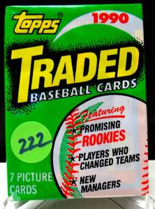 lot 222 image: 1990 Topps Traded Baseball Cards Unopened Wax PACK