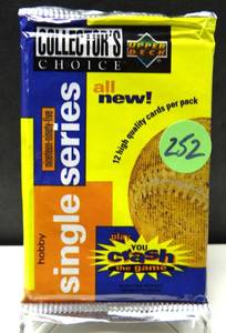 lot 252 image: 1995 Upper Deck Collectors Choice Single Series Factory Baseball Sealed Foil Pack
