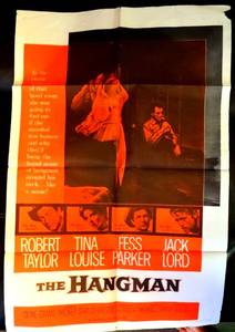 lot 255 image: VINTAGE ORIGINAL 1959 ONE SHEET MOVIE POSTERBTHE HANGMAN - FESS PARKER (aka DANIEL BOONE), TINA LOUISE (aka GINGER - GILLIGANS ISLAND $$$