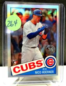 lot 264 image: HOT ROOKIE - 2020 Topps Chrome Nico Hoerner 1985 Silver Rainbow Rookie Refractor SP RC Cubs $$