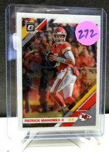 lot 272 image: PATRICK SHOWTIME MAHOMES II - 2019 DONRUSS OPTIC #1 - MVP SEASON MINT