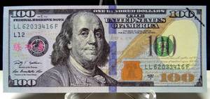 lot 279 image: CHINESE BANK TELLER PRACTICE NOTE - US $100 BILL UNCIRCULATED