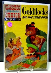 lot 281 image: RARE Goldilocks and the Three Bears (Classics Illustrated Junior) Comic  January 1, 1954 $$$