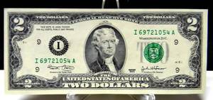 lot 302 image: UNCIRCULATED $2 Dollar Bill 2003 Federal Reserve Bank Note