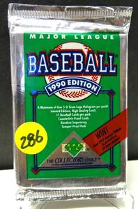 lot 286 image: 1990 Upper Deck FOIL WAX PACK - KEN GRIFFEY JR