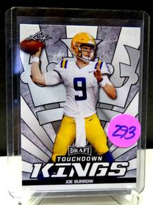 lot 293 image: RISING ROOKIE STAR - 2020 Leaf Draft Joe Burrow Gold Touchdown Kings Rookie Cincinnati Bengals