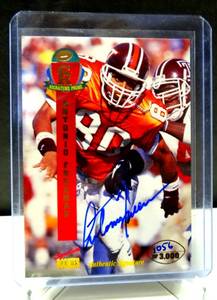 lot 295 image: AUTHENTIC LIMITED EDITION AUTOGRAPH 3000 - 1995 Signature Rookies Prime Encased #16 Antonio Freeman RC Auto 10563000