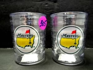 lot 305 image: PAIR OF SMALLER INSULATED OFFICIAL PGA MASTER GLASSES W NEW TAGS
