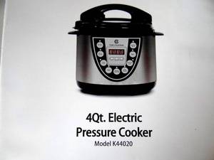 lot 38 image: COOKS ESSENTIALS Electric PRESSURE Cooker 4 Quart K44020 (UNUSED IN ORIG QVC SHIPPING BOX) $$$