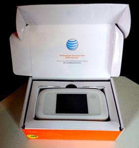 lot 109 image: AT&T LTE Mobile Hotspot ZTE Velocity MF923 - White IN BOX