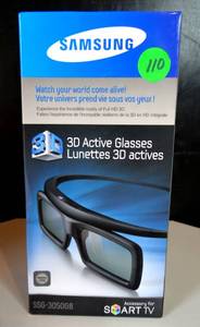 lot 110 image: Samsung SSG-3050GB 3D Active Glasses For Smart TV, (1) Pair, New In Box Smart TV