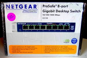 lot 131 image: Netgear GS108 8-port Gigabit Ethernet Switch (101001000 Mbps) NEWSEALED $$