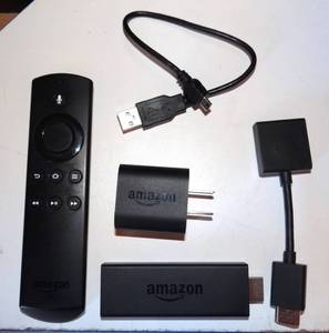 lot 190 image: AMAZON FIRE STICK WITH REMOTE & ACCESSORIES