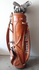 lot 198 image: POWER BILT GOLF BAG LOADED WITH VARIOUS IRONS