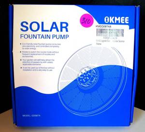 lot 310 image: OKMEE SOLAR FOUNTAIN PUMP - MODEL GD087A - NIB