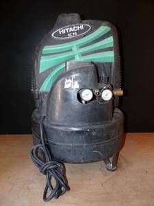 lot 338 image: Hitachi EC79 6 Gallon Pancake Air Compressor - TESTEDPOWER STRONG