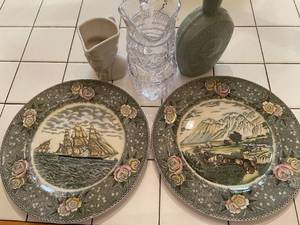 lot 49 image: Currier lithograph plates and glass molds of Colonial figures