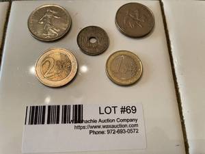 lot 69 image: Euro, France, and Asian Coins as shown