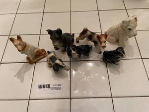 lot 85 image: ChalkPorcelain asst. of dog figurines