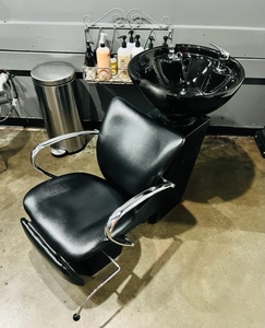 lot 1 image: Black Shampoo Back Wash Station  Bowl