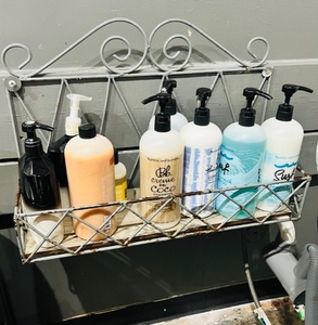 lot 2 image: Hair Wash Station Product Rack (contents not included)