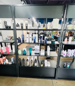lot 45 image: 80 x 48 x 16 Black Product Shelf (contents not included)