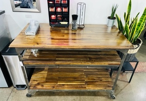 lot 52 image: 49.5 x 25 x 34 Multi Purpose Mobile Table (contents not included)