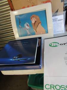 lot 81 image: The Music of Disney A Legacy of song 3 discs plus the book of artists, 11x17 art paper pad, 1995 Walt Disney print Lion King