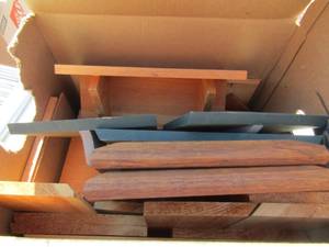 lot 121 image: Box of wooden frame building pieces