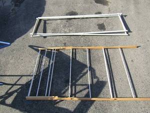 lot 124 image: 2 fold up clothing racks 55x29 metal and wood