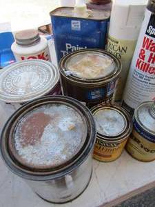 lot 152 image: Used 1 qt. paints, paint thinner and spray paint